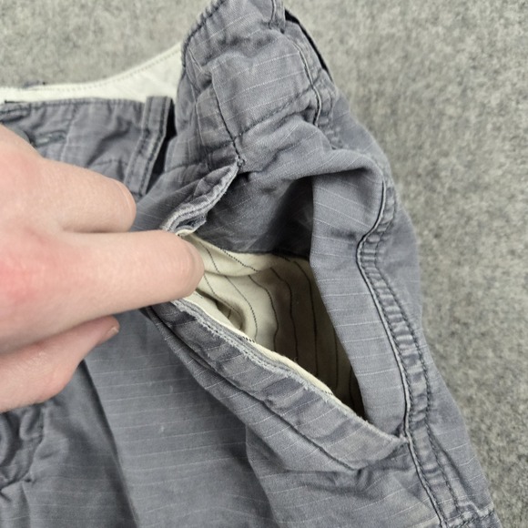 J Crew Cargo Short Mens 32 10.5 Gray Ripstop Outdoor Hiking Utility Pockets - Picture 4 of 16